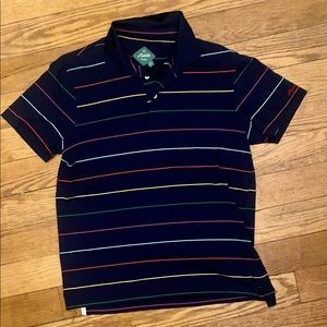 Bonobos Maide Blue w/Rainbow Stripes Golf Polo Size Medium